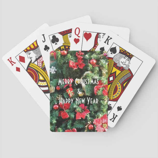 Decorated Christmas Tree Poker Cards (Back)