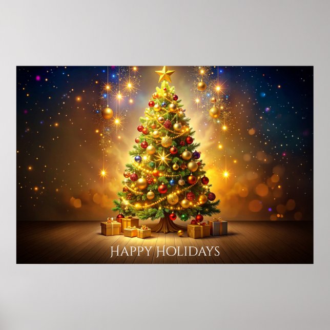 Decorated Christmas Tree Poster (Front)