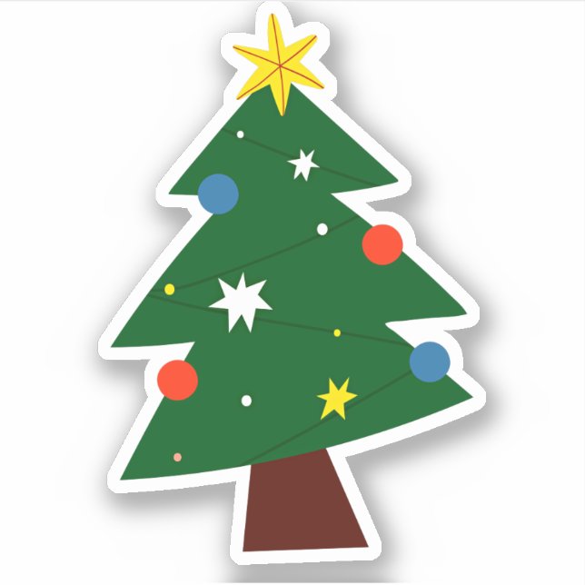 Decorated Christmas Tree Sticker (Front)