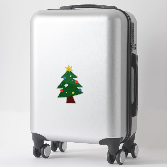 Decorated Christmas tree Sticker (Suitcase)