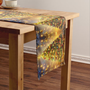 Decorated Christmas Tree Table Runner