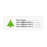 [ Thumbnail: Decorated Christmas Tree (White Background) Label ]