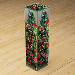 Decorated Christmas Tree Wine Gift Box