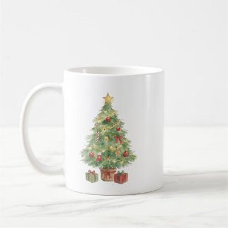 Decorated Christmas Tree with Gifts for Holiday Coffee Mug