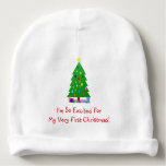 [ Thumbnail: Decorated Christmas Trees & Christmas Presents Baby Beanie ]