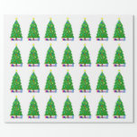 [ Thumbnail: Decorated Christmas Trees & Christmas Presents Wrapping Paper ]