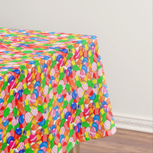 Decorated Colored Easter Eggs Party Table Cloth