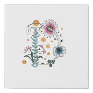 Decorated D Faux Canvas Print
