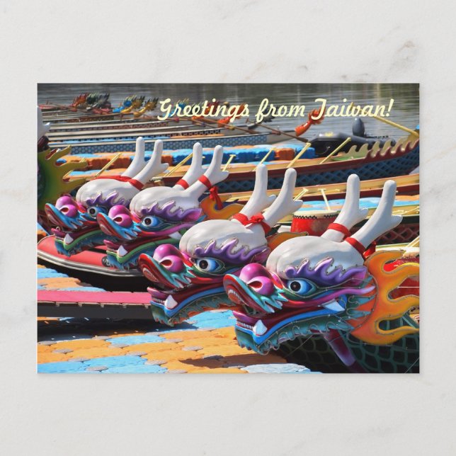 Decorated Dragon Boats on the Love River Postcard (Front)