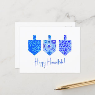 Decorated Dreidels  Holiday Postcard