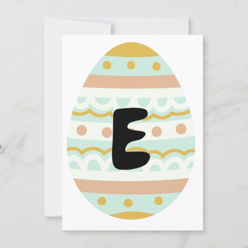Decorated E Easter Egg Shape Bunting Banner Card