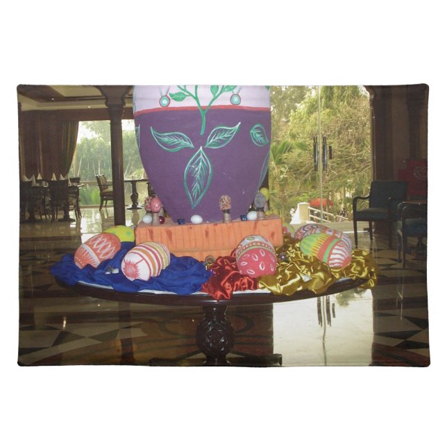 Decorated Easter Egg Art Print Cloth Placemat (Front)