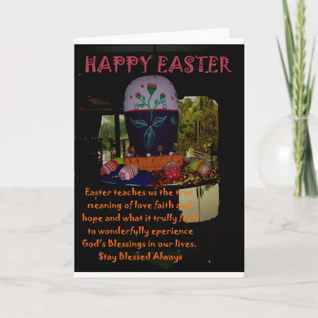 Decorated Easter Egg Art Print Holiday Card (Front)