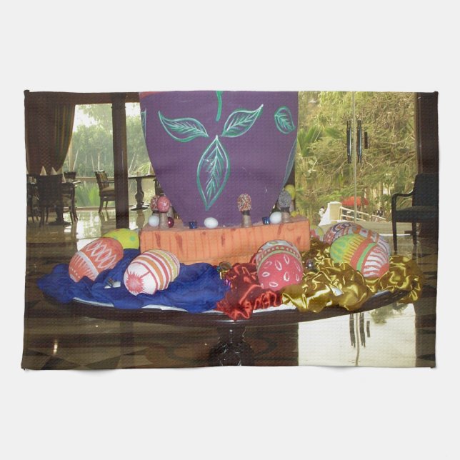 Decorated Easter Egg Art Print Kitchen Towel (Horizontal)