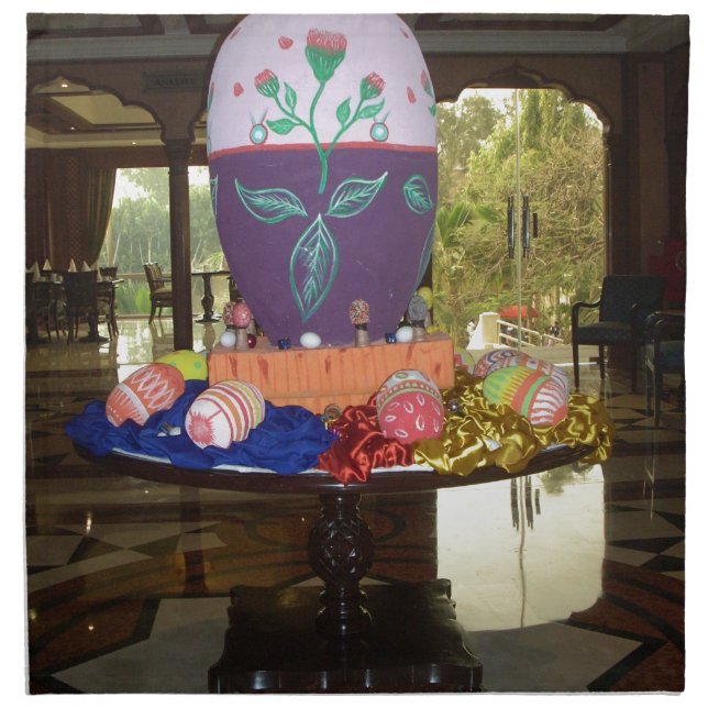 Decorated Easter Egg Art Print Napkin (Front)