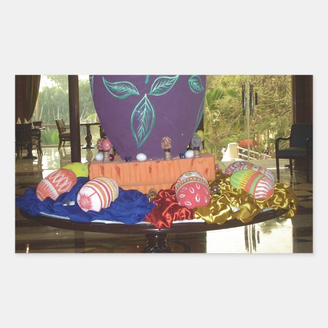 Decorated Easter Egg Art Print Rectangular Sticker (Front)