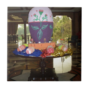 Decorated Easter Egg Art Print Tile