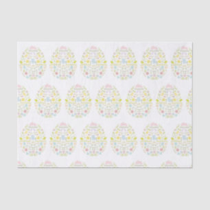 Decorated Easter Egg Floral Foliage Bunny Tissue Paper