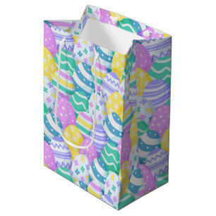 Decorated Easter Eggs Colorful Background Medium Gift Bag