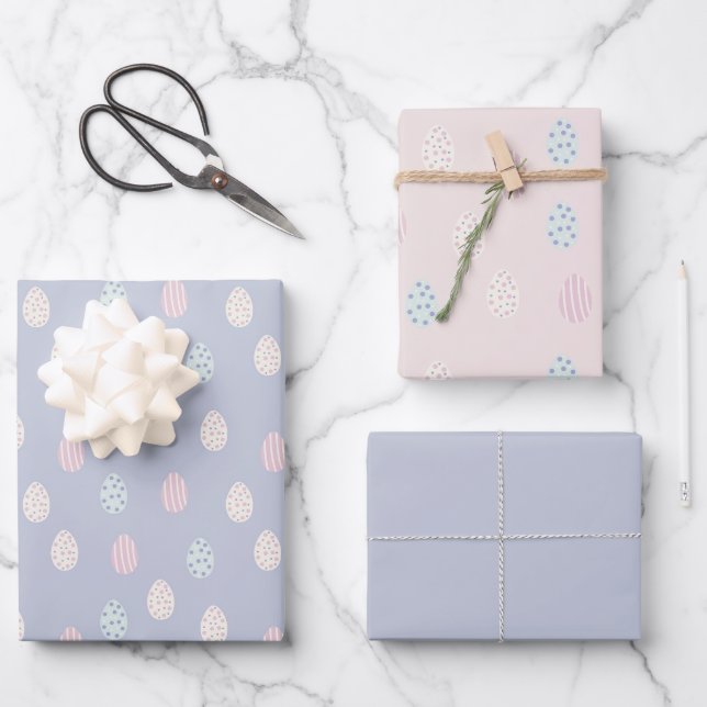 Decorated Easter Eggs Wrapping Paper Sheets (Front)