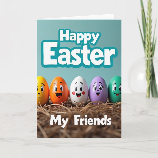 Decorated Eggs Easter Card (Front)