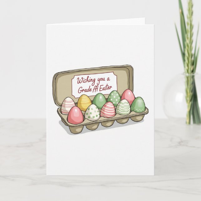 Decorated Eggs Springtime Card (Front)