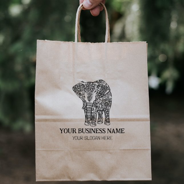 Decorated Elephant, Custom Business, Large  Rubber Stamp (Creator Uploaded)