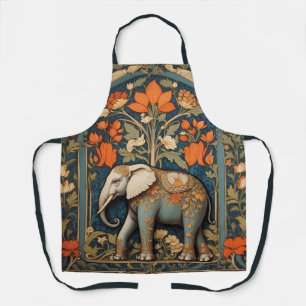 Decorated Elephant William Morris Inspired Floral Apron