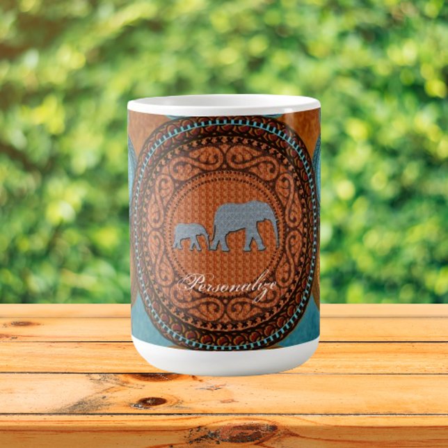 Decorated Elephants Coffee Mug (Decorated Elephants Coffee Mug)