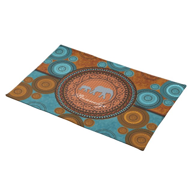 Decorated Elephants Placemat (On Table)