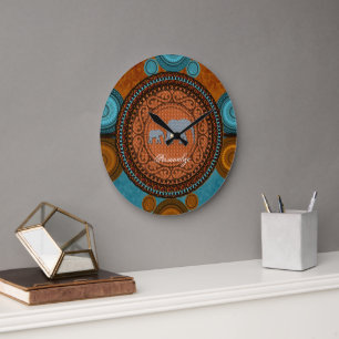 Decorated Elephants Wall Clock