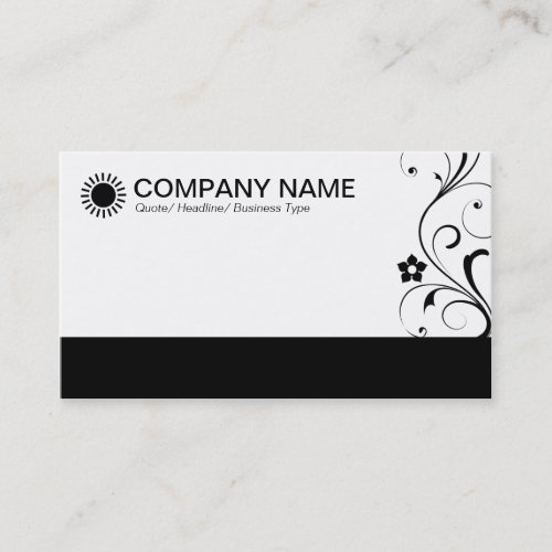 Decorated Footed _ Black Business Card