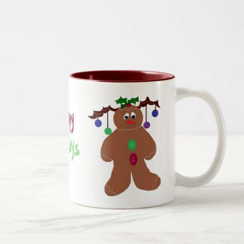 Decorated Gingerbread Man Two_Tone Coffee Mug