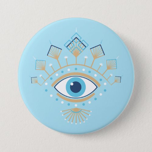 Decorated Greek Evil Eye Turkish Protection Symbol Button