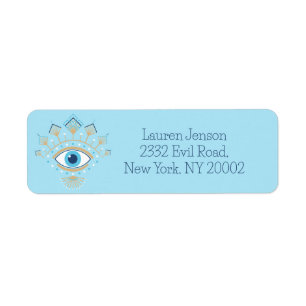 Decorated Greek Evil Eye Turkish Protection Symbol Label