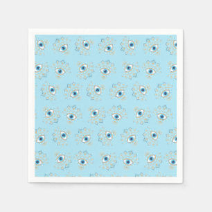 Decorated Greek Evil Eye Turkish Protection Symbol Napkins