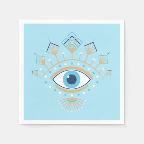 Decorated Greek Evil Eye Turkish Protection Symbol Napkins