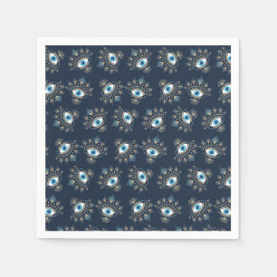 Decorated Greek Evil Eye Turkish Protection Symbol Napkins