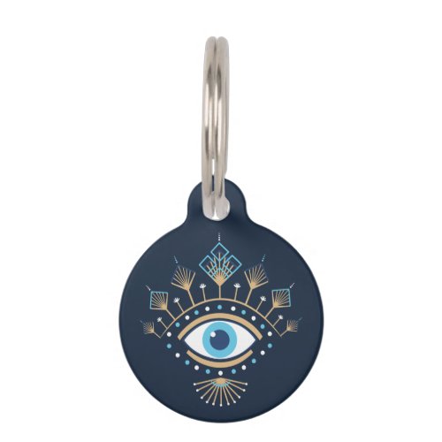Decorated Greek Evil Eye Turkish Protection Symbol Pet ID Tag