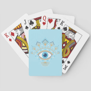 Decorated Greek Evil Eye Turkish Protection Symbol Poker Cards