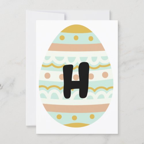 Decorated H Easter Egg Shape Bunting Banner Card