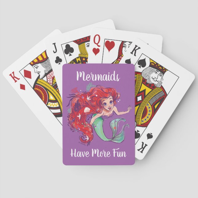 Decorated Hair Princess Ariel Playing Cards (Back)