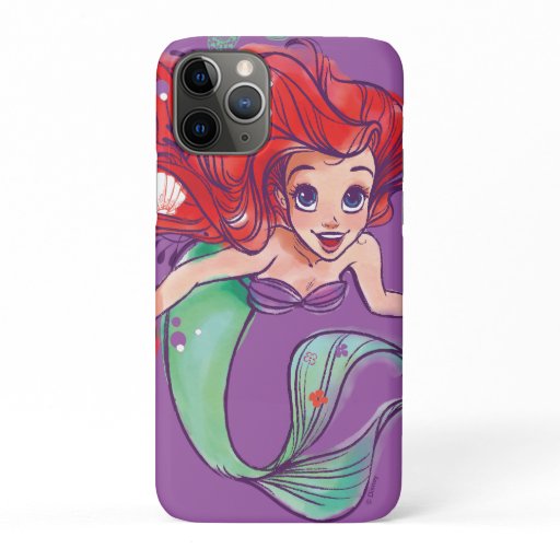 Decorated Hair Princess Ariel Watercolor iPhone 11 Pro Case
