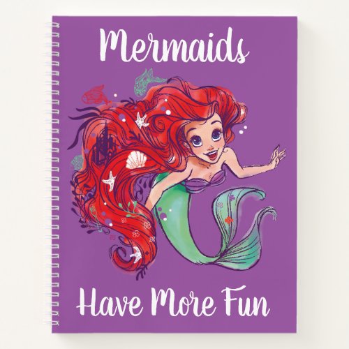 Decorated Hair Princess Ariel Watercolor Notebook