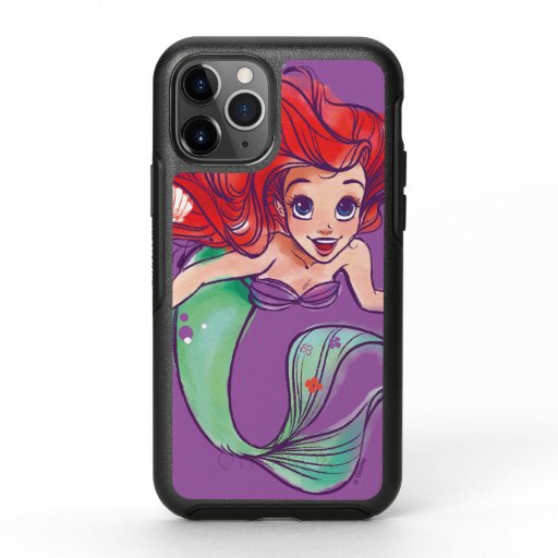 Decorated Hair Princess Ariel Watercolor OtterBox Symmetry iPhone 11 Pro Case