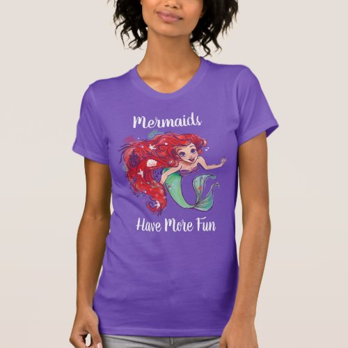Decorated Hair Princess Ariel Watercolor T_Shirt