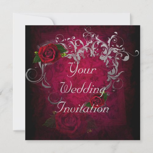 Decorated Heart Wedding Invitation