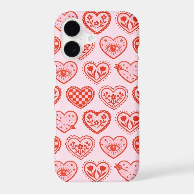Decorated Hearts iPhone Case (Back)