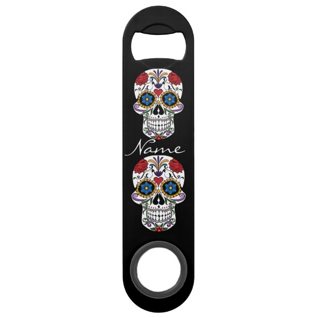 Decorated Human Skull Art Thunder_Cove Bar Key (Front)