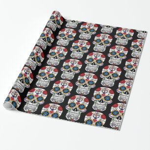 Decorated Human Skull Art Thunder_Cove Wrapping Paper